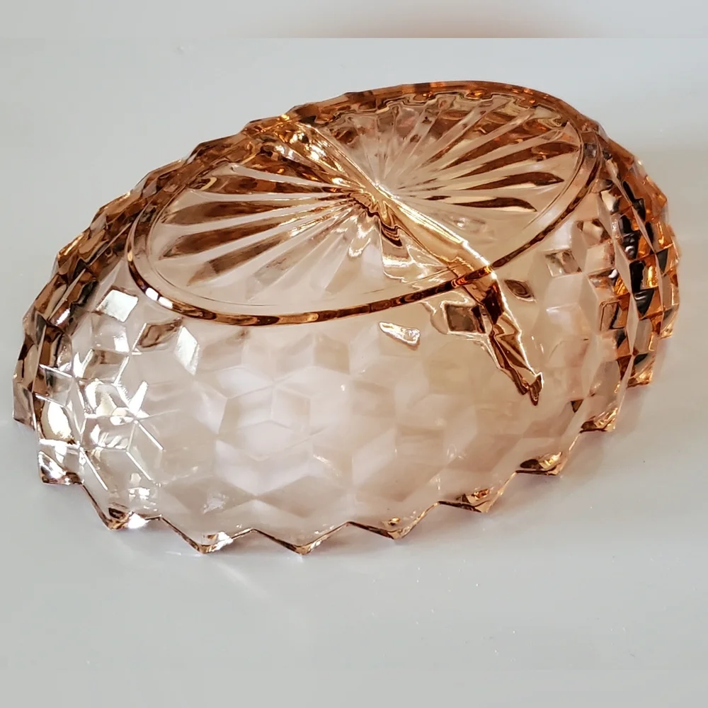 Vntg "Whitehall Peach" 2-Part 10" Oval Dish by Colony - Picture 6 of 16
